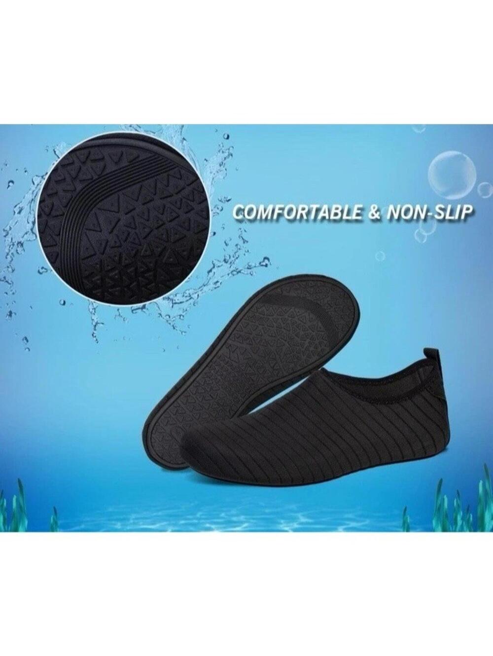Men's Water Shoes Size 10.5-11.5 Black Foldable Lightweight Nonslip 44/45 NEW - Picture 6 of 9